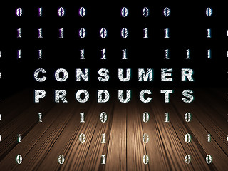 Image showing Business concept: Consumer Products in grunge dark room