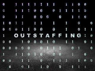 Image showing Finance concept: Outstaffing in grunge dark room