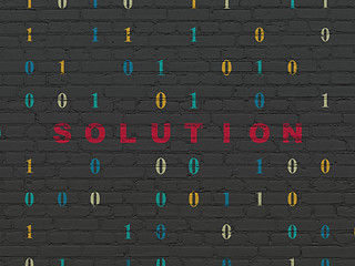 Image showing Business concept: Solution on wall background