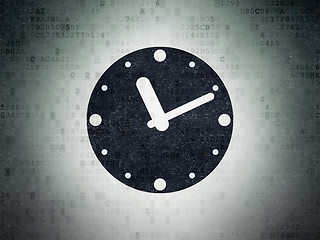 Image showing Time concept: Clock on Digital Paper background