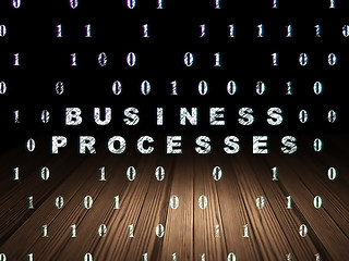 Image showing Business concept: Business Processes in grunge dark room