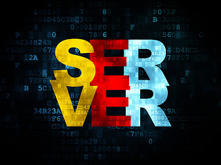 Image showing Web design concept: Server on Digital background