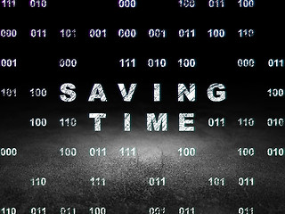 Image showing Time concept: Saving Time in grunge dark room