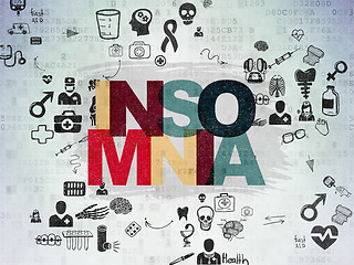 Image showing Medicine concept: Insomnia on Digital Paper background