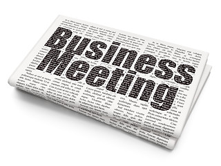 Image showing Finance concept: Business Meeting on Newspaper background