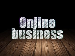 Image showing Business concept: Online Business in grunge dark room