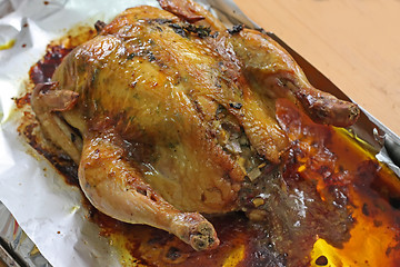 Image showing Whole roast chicken