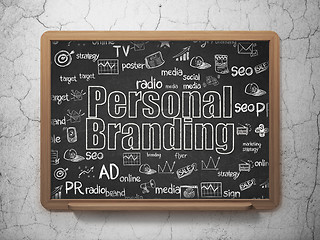 Image showing Advertising concept: Personal Branding on School Board background