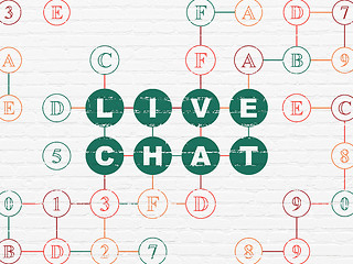 Image showing Web development concept: Live Chat on wall background