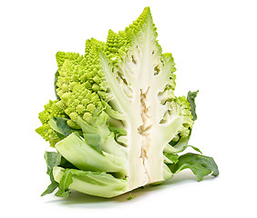 Image showing Half Green Fresh Romanesque Cauliflower