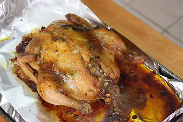 Image showing Whole roast chicken