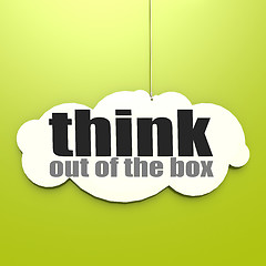 Image showing White cloud with think out of the box