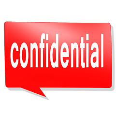 Image showing Confidential word on red speech bubble