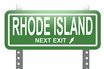 Image showing Rhode Island green sign board isolated 