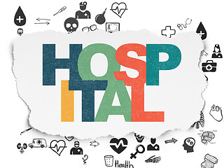 Image showing Healthcare concept: Hospital on Torn Paper background