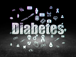 Image showing Healthcare concept: Diabetes in grunge dark room