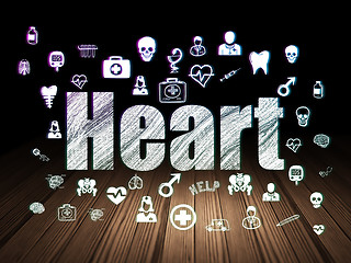 Image showing Healthcare concept: Heart in grunge dark room