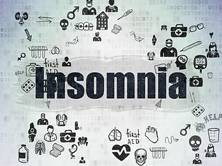 Image showing Health concept: Insomnia on Digital Paper background