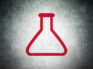 Image showing Science concept: Flask on Digital Paper background