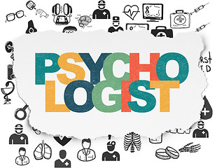 Image showing Health concept: Psychologist on Torn Paper background