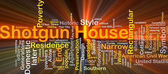 Image showing Shotgun house background concept glowing