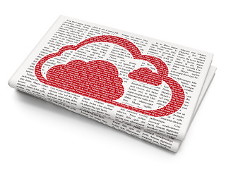 Image showing Cloud technology concept: Cloud on Newspaper background
