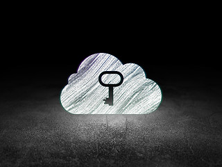 Image showing Cloud computing concept: Cloud With Key in grunge dark room