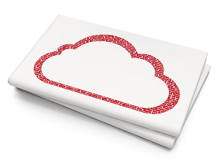 Image showing Cloud networking concept: Cloud on Blank Newspaper background