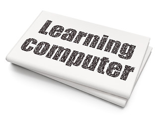 Image showing Studying concept: Learning Computer on Blank Newspaper background