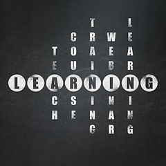 Image showing Education concept: word Learning in solving Crossword Puzzle