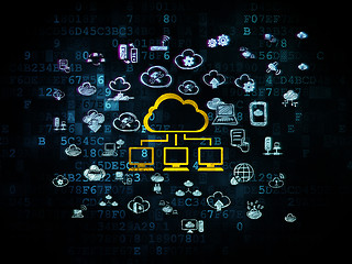 Image showing Cloud computing concept: Cloud Network on Digital background