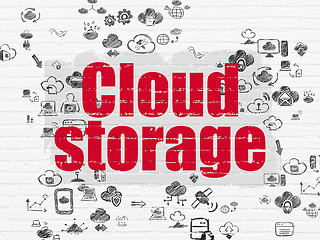 Image showing Cloud networking concept: Cloud Storage on wall background