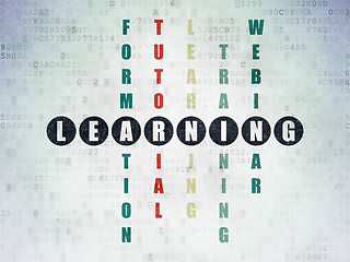 Image showing Learning concept: word Learning in solving Crossword Puzzle