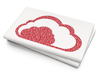 Image showing Cloud computing concept: Cloud on Blank Newspaper background