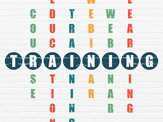 Image showing Studying concept: word Training in solving Crossword Puzzle