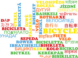 Image showing Bicycle multilanguage wordcloud background concept