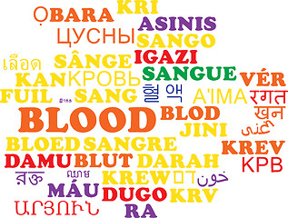 Image showing Blood multilanguage wordcloud background concept