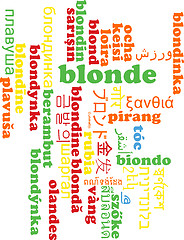 Image showing Blonde multilanguage wordcloud background concept