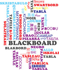 Image showing Blackboard multilanguage wordcloud background concept