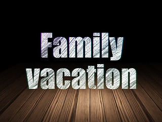Image showing Travel concept: Family Vacation in grunge dark room