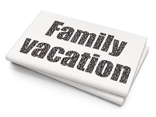 Image showing Vacation concept: Family Vacation on Blank Newspaper background