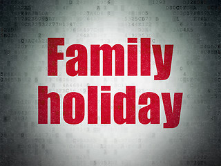 Image showing Vacation concept: Family Holiday on Digital Paper background