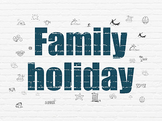 Image showing Travel concept: Family Holiday on wall background