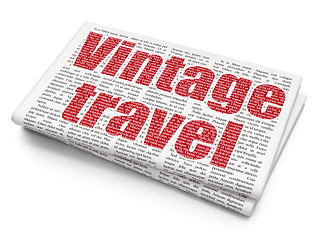 Image showing Vacation concept: Vintage Travel on Newspaper background