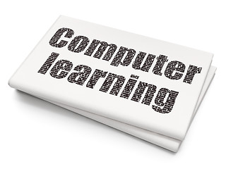 Image showing Studying concept: Computer Learning on Blank Newspaper background