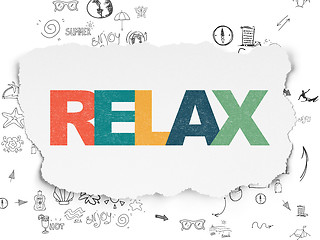 Image showing Vacation concept: Relax on Torn Paper background