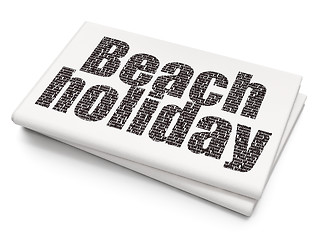 Image showing Tourism concept: Beach Holiday on Blank Newspaper background