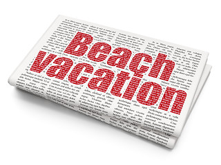 Image showing Travel concept: Beach Vacation on Newspaper background