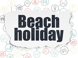 Image showing Travel concept: Beach Holiday on Torn Paper background