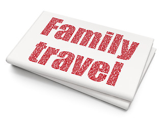 Image showing Tourism concept: Family Travel on Blank Newspaper background
